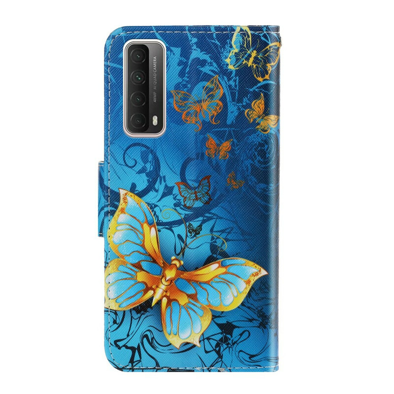 Huawei P Smart 2021 Schmetterling Variationen mit Riemen Tasche