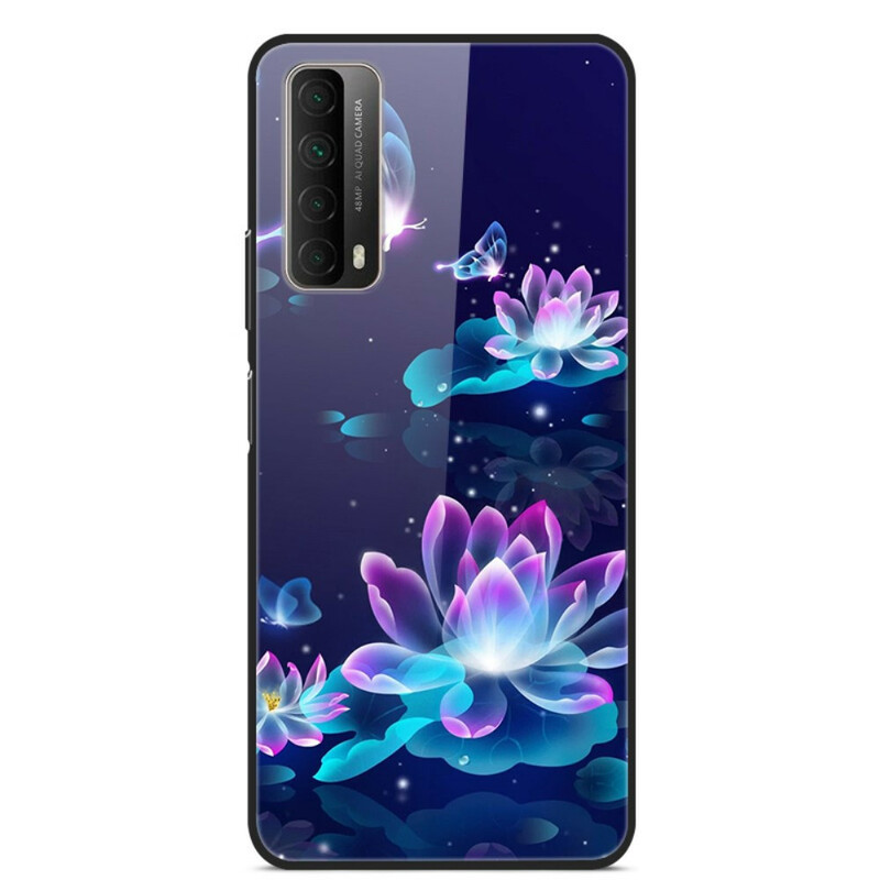 Cover Huawei P Smart 2021 Gehärtetes Glas Blumen Phantasie