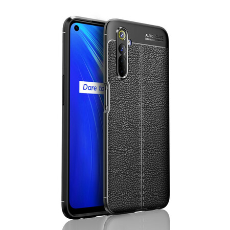 Hülle Realme X50 Litschi-Leder-Effekt Double Line
