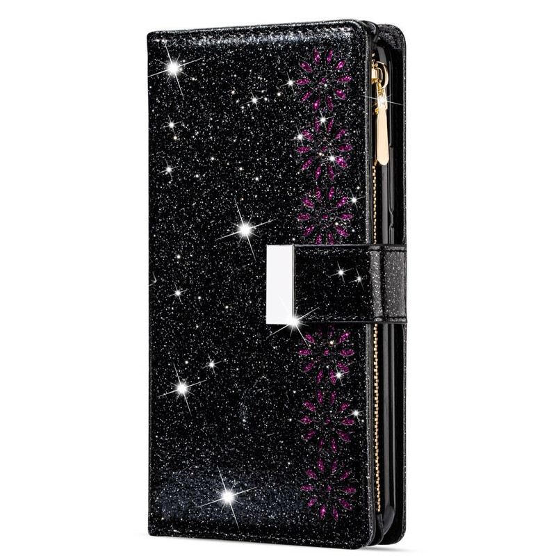 Hülle Samsung Galaxy A51 Glitter Zip Wallet