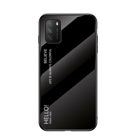 Hülle Poco M3 Tempered Glass Hello