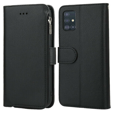 Hülle Samsung Galaxy A51 Microfaser Style Leder Reißverschlusstasche