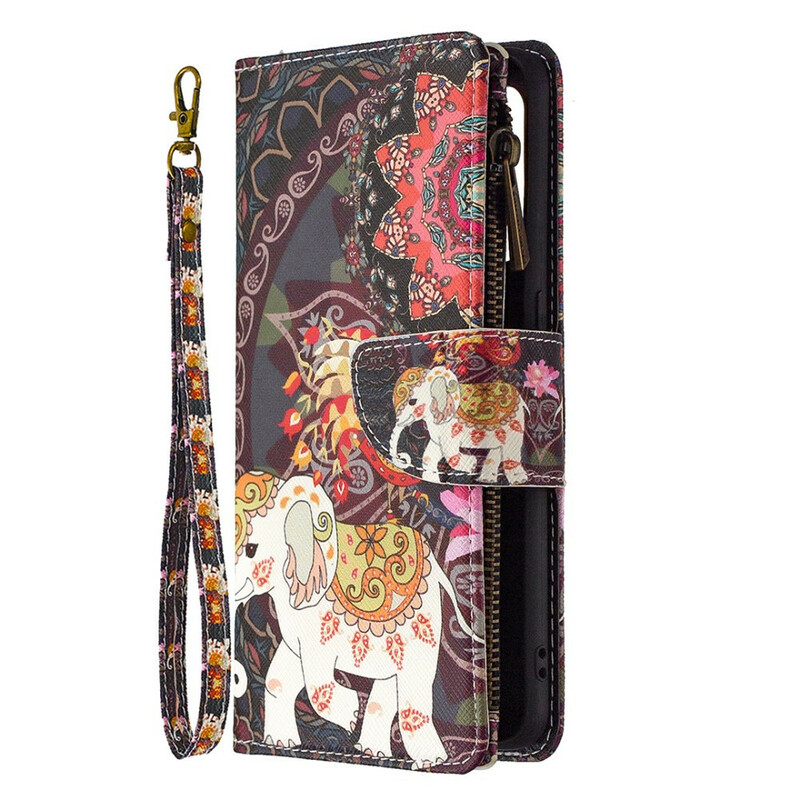Oppo Find X2 Lite Tasche mit Reißverschluss Elefant