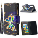Oppo Find X2 Neo Tasche mit Reißverschluss Schmetterling Royal