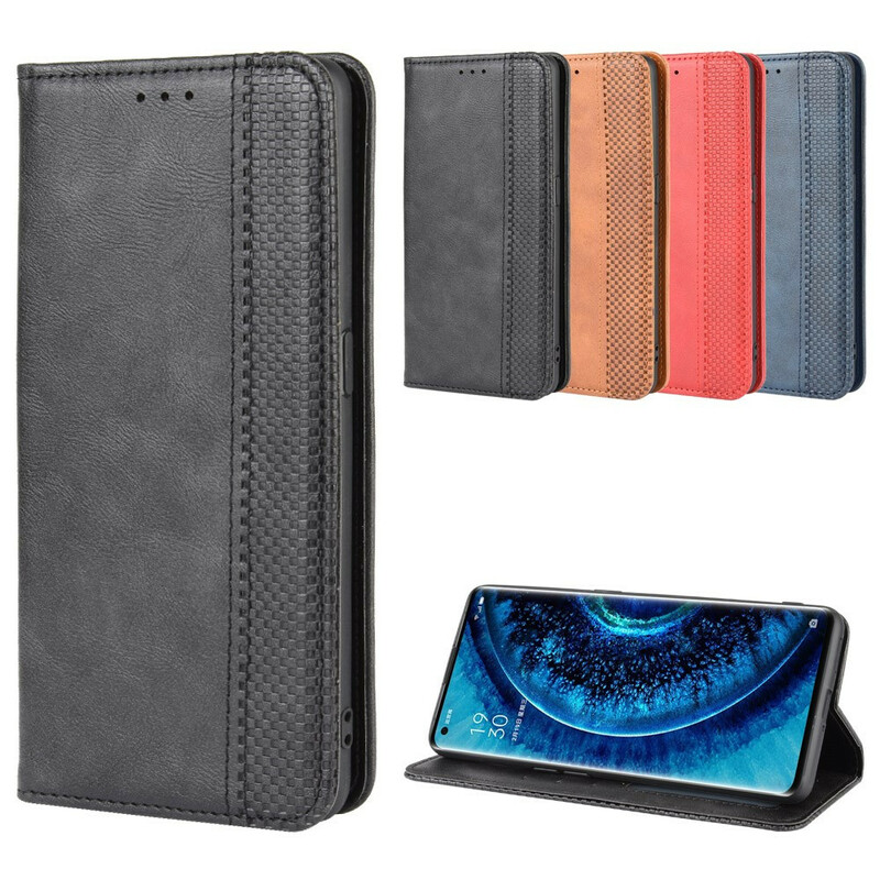 Flip Cover Oppo Find X2 Pro Vintage Styled Leather Effect