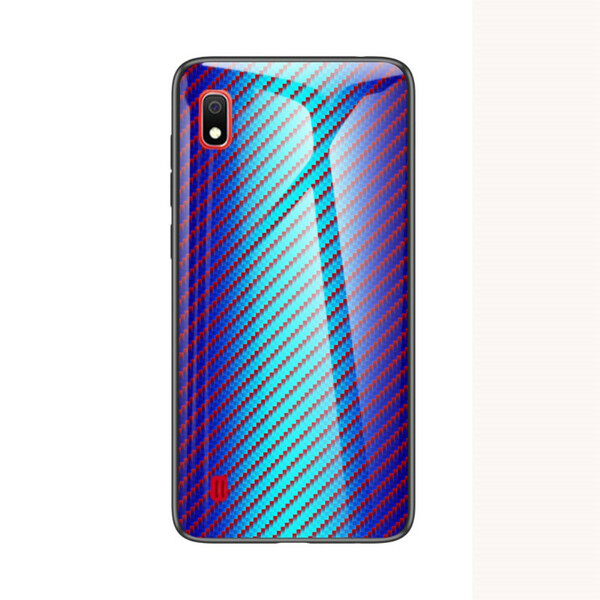 Hülle Samsung Galaxy A10 gehärtetes Glas Kohlefaser