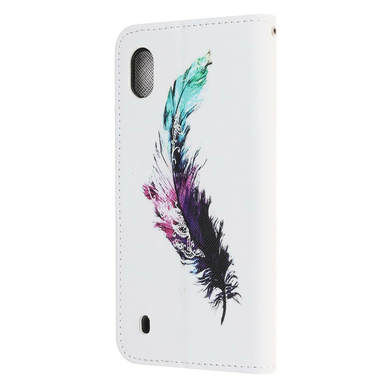 Samsung Galaxy A10 Tasche Feder mit Riemen