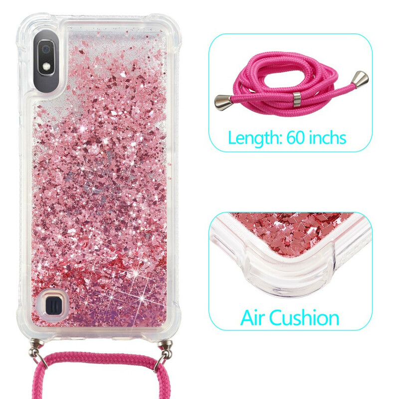 Samsung Galaxy A10 Glitter Cover mit Kordel