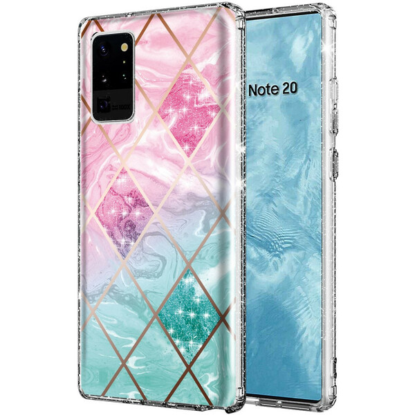 Samsung Galaxy Note 20 Ultra Marmor Glitter Karo Cover