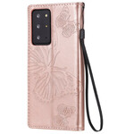 Samsung Galaxy Note 20 Ultra Riesige Schmetterlinge Tasche mit Riemen