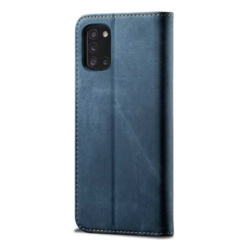 Flip Cover Samsung Galaxy A10 Stoff Jeans