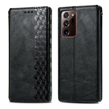 Flip Cover Samsung Galaxy Note 20 Ultra Streifen Leder mit Diamant-Effekt