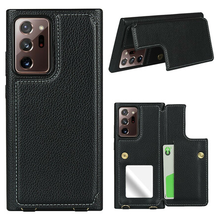 Samsung Galaxy Note 20 Ultra Leder Litchi Kartenhalter Halterung