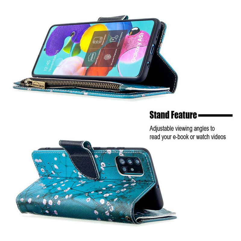 Samsung Galaxy A51 Tasche mit Reißverschluss Baum