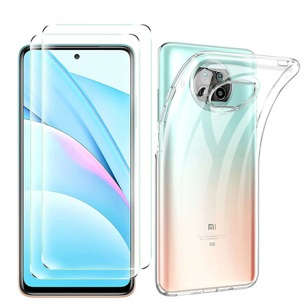 Xiaomi Mi 10T Lite 5G / Redmi Note 9 Pro 5G Cover und gehärtetes Glas Display