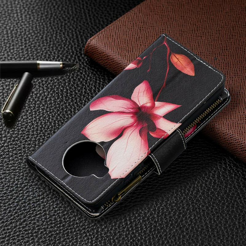 Xiaomi Mi 10T Lite 5G / Redmi Note 9 Pro 5G Tasche mit Reißverschluss Blume