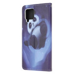 Samsung Galaxy A12 Panda Space Tasche mit Riemen
