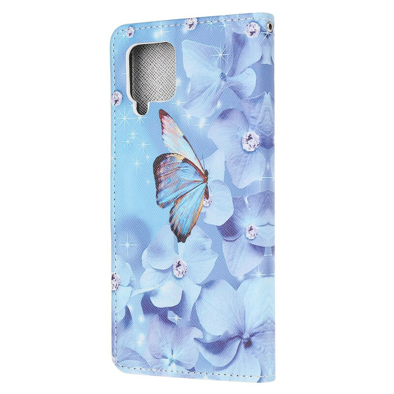 Samsung Galaxy A12 Schmetterlinge Diamond RiemenHülle