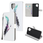 Samsung Galaxy A12 Tasche Feder mit Riemen