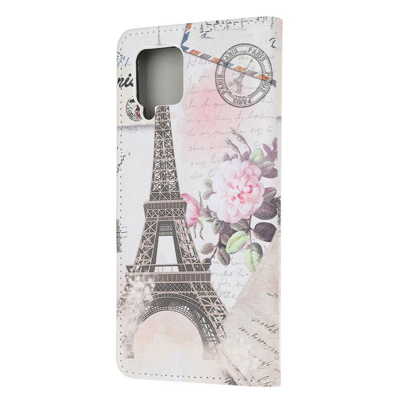 Samsung Galaxy A12 Eiffelturm Retro Tasche