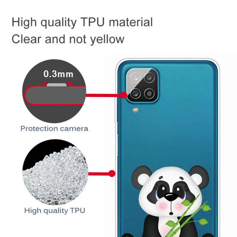 Samsung Galaxy A12 Transparent Trauriger Panda Cover