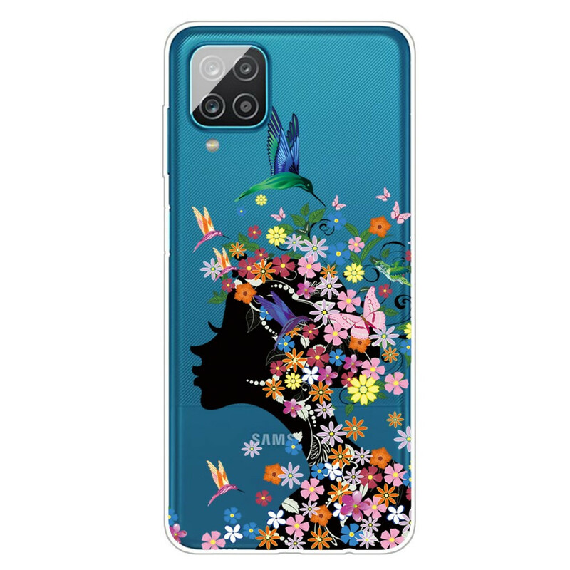 Samsung Galaxy A12 Cover Hübscher Blumenkopf