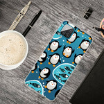 Samsung Galaxy A12 Cover Pinguine und Fische