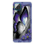 Samsung Galaxy A12 Schmetterling Cover Royal