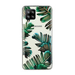 Samsung Galaxy A12 Hülle Transparent Grüne Blätter
