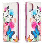 Flip Cover Samsung Galaxy A12 Bunte Schmetterlinge