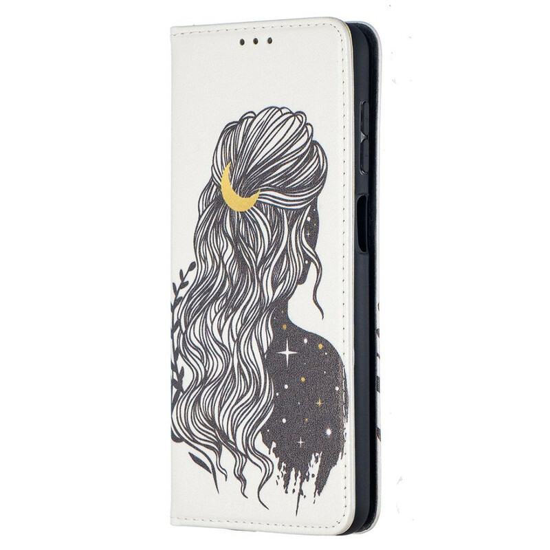 Flip Cover Samsung Galaxy A12 Hübsches Haar