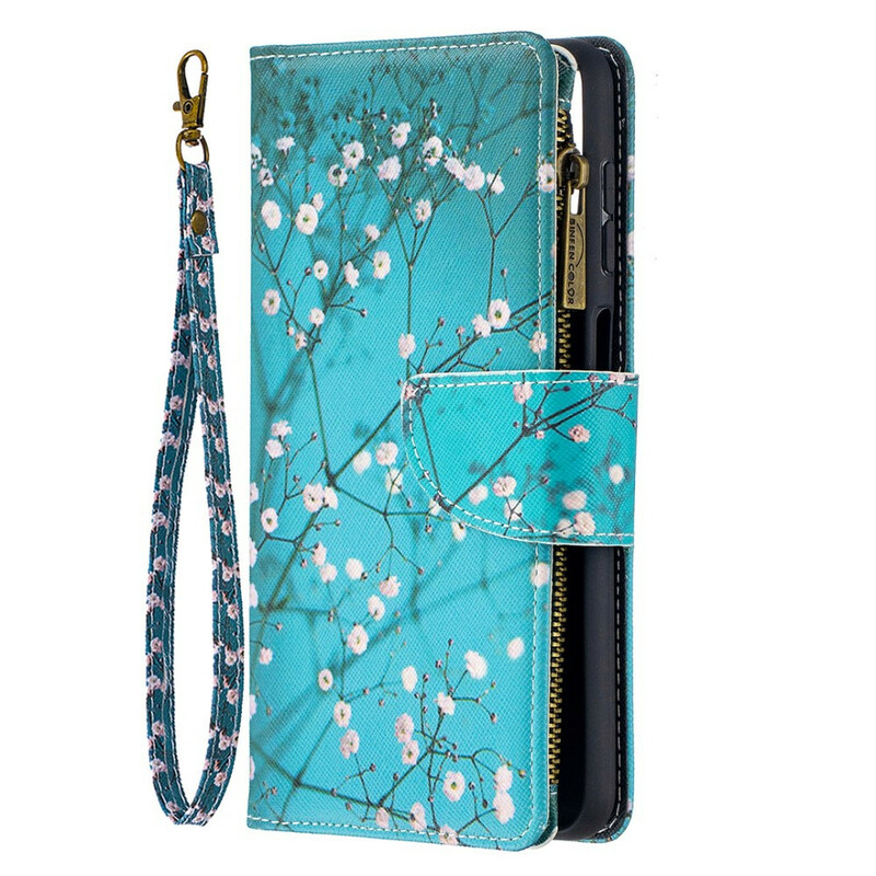 Samsung Galaxy A12 Tasche mit Reißverschluss Baum Samsung Galaxy A12 Tasche mit Reißverschluss Baum
