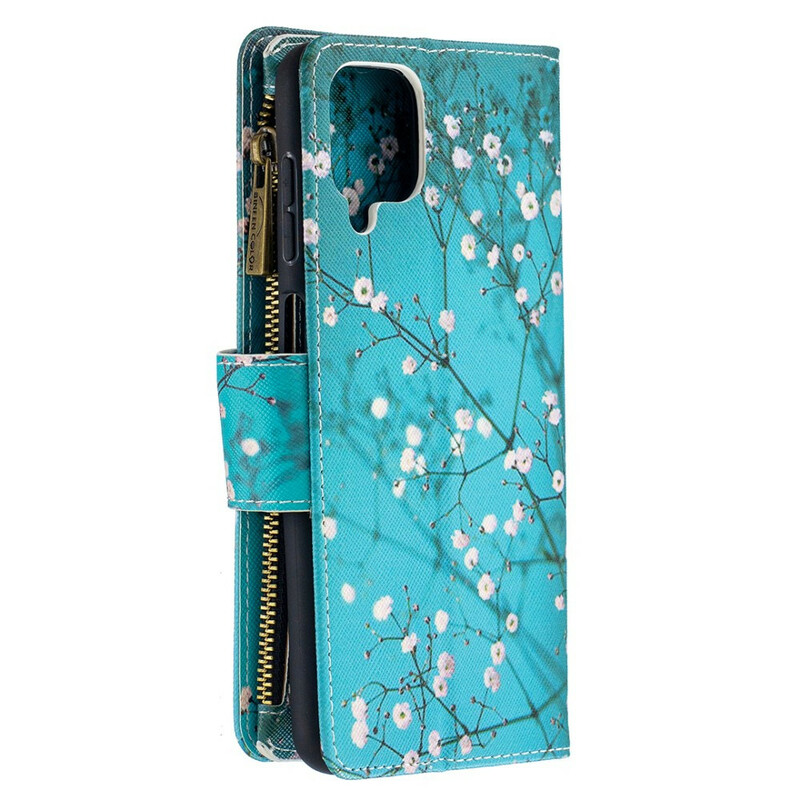 Samsung Galaxy A12 Tasche mit Reißverschluss Baum Samsung Galaxy A12 Tasche mit Reißverschluss Baum