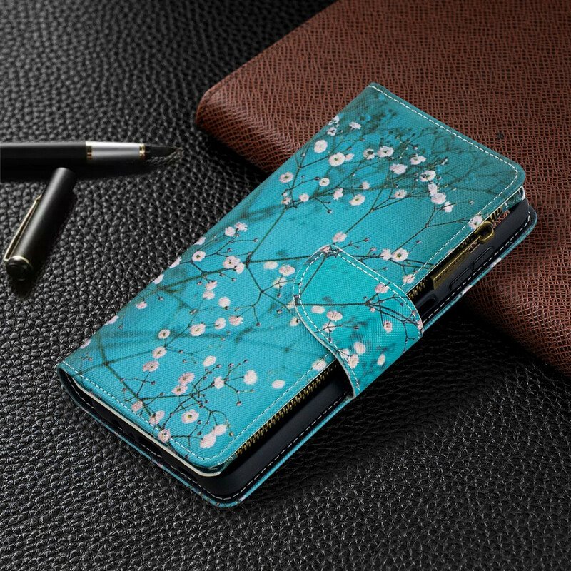 Samsung Galaxy A12 Tasche mit Reißverschluss Baum Samsung Galaxy A12 Tasche mit Reißverschluss Baum