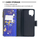 Samsung Galaxy A12 Tasche mit Reißverschluss Schmetterlinge