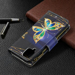 Samsung Galaxy A12 Tasche mit Reißverschluss Schmetterlinge