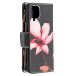 Samsung Galaxy A12 Tasche mit Reißverschluss Blume