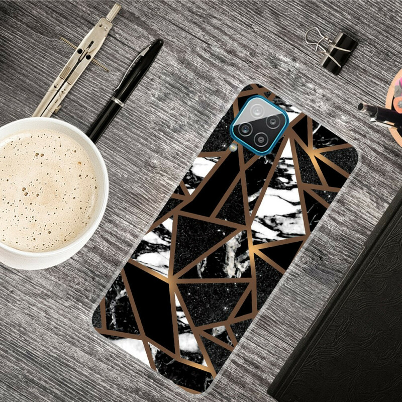 Samsung Galaxy A12 Marmor Geometric Cover