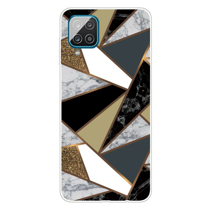 Samsung Galaxy A12 Marmor Geometric Cover