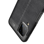 Samsung Galaxy A12 Cover Lederoptik Litchi Double Line
