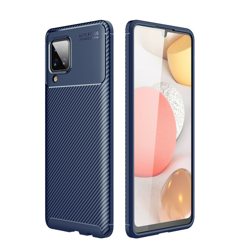 Samsung Galaxy A12 Hülle Flexible Kohlefaser Texture