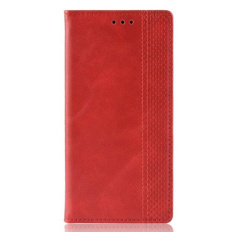 Flip Cover Samsung Galaxy A12 Vintage-Leder-Effekt Stilisiert