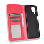 Flip Cover Samsung Galaxy A12 Vintage-Leder-Effekt Stilisiert