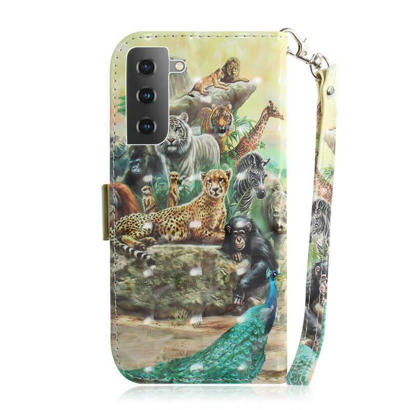 Samsung Galaxy S21 5G Tier Safari Tasche mit Lanyard