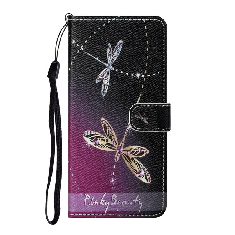 Samsung Galaxy S21 5G Tasche Libellen mit Riemen