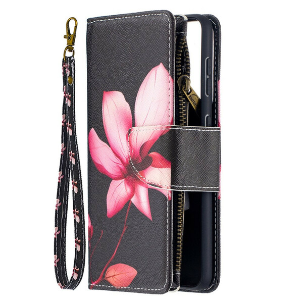 Samsung Galaxy S21 5G Tasche mit Reißverschluss Blume