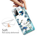 Samsung Galaxy A02s Cover Transparent Retro Schmetterlinge und Blumen