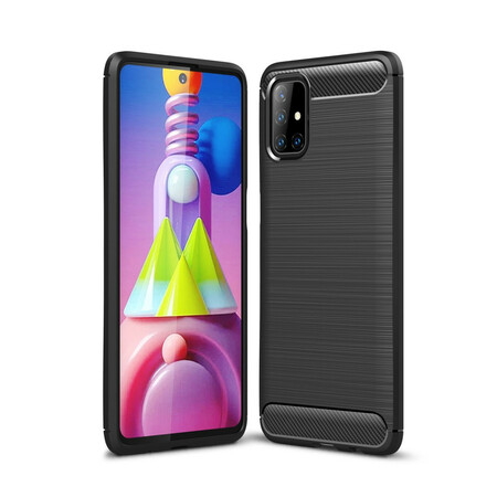 Samsung Galaxy M51 Kohlefaser Cover Gebürstet