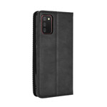 Flip Cover Samsung Galaxy A02s Vintage-Leder-Effekt Stilisiert