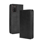 Flip Cover Samsung Galaxy A02s Vintage-Leder-Effekt Stilisiert